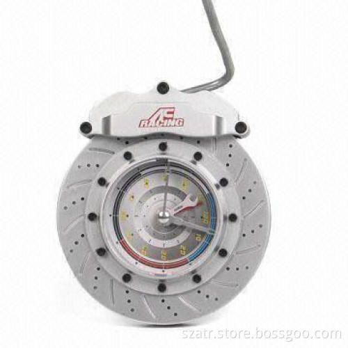 Disc Clock with Alarm, Made of Wood and Plastic